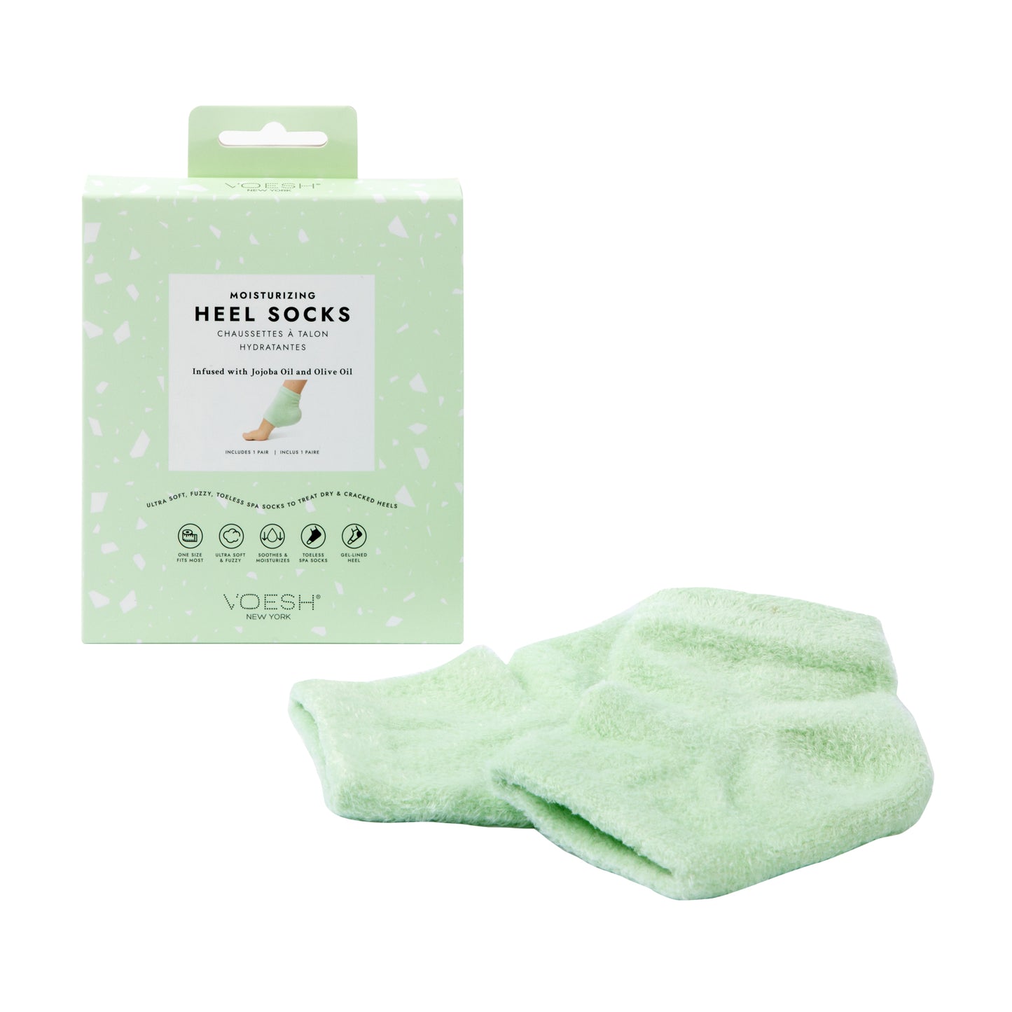 VOESH Moisturizing Heel Socks - Mint