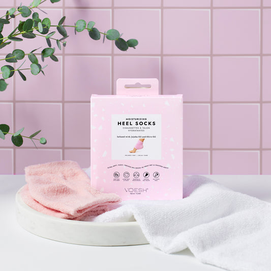 VOESH Moisturizing Heel Socks - Pink