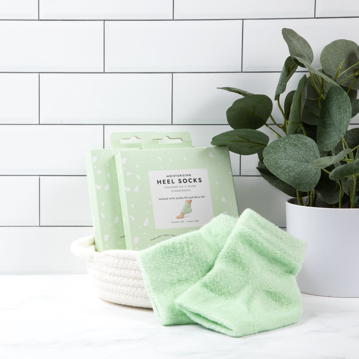 VOESH Moisturizing Heel Socks - Mint